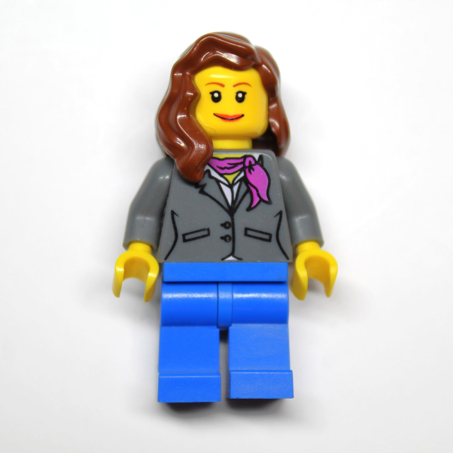 LEGO Minifigure: Dark Bluish Gray Jacket with Magenta Scarf (cty0185)