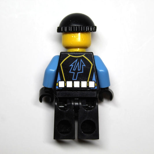 LEGO Minifigure: Aquaraider Diver 4 - Black Knit Cap (aqu027)