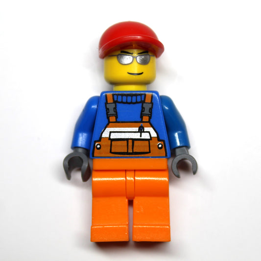 LEGO Minifigure: Overall with Safety Stripe (cty0294)