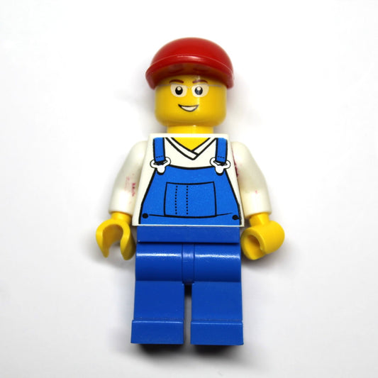 LEGO Minifigure: Blue Overalls over V-Neck Shirt (cty0178)