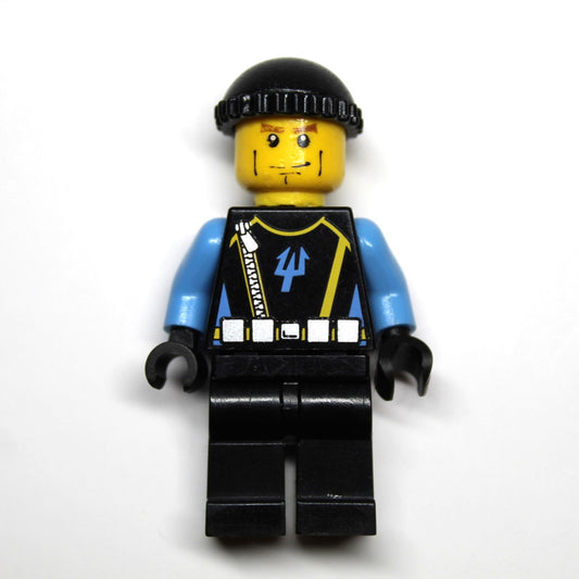 LEGO Minifigure: Aquaraider Diver 4 - Black Knit Cap (aqu027)